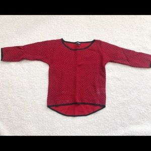 Express extra small red and black sweater